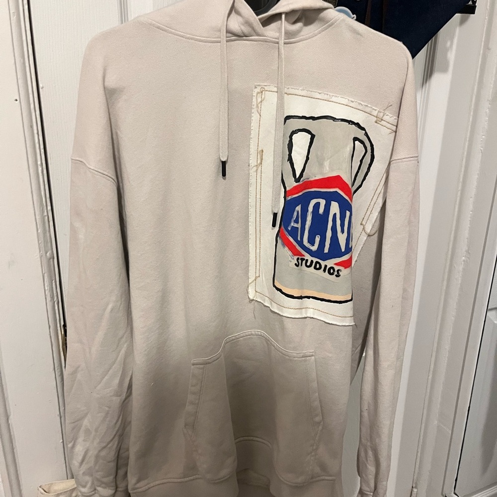 Acne Studios Light Beige Graphic Hoodie